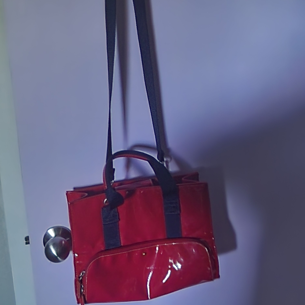 Tommy Hilfiger red patent leather crossbody hand bag or tote
